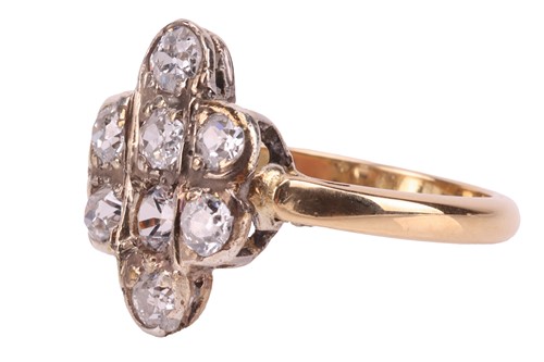 Lot 187 - A diamond-set dress ring, the plaque-style...