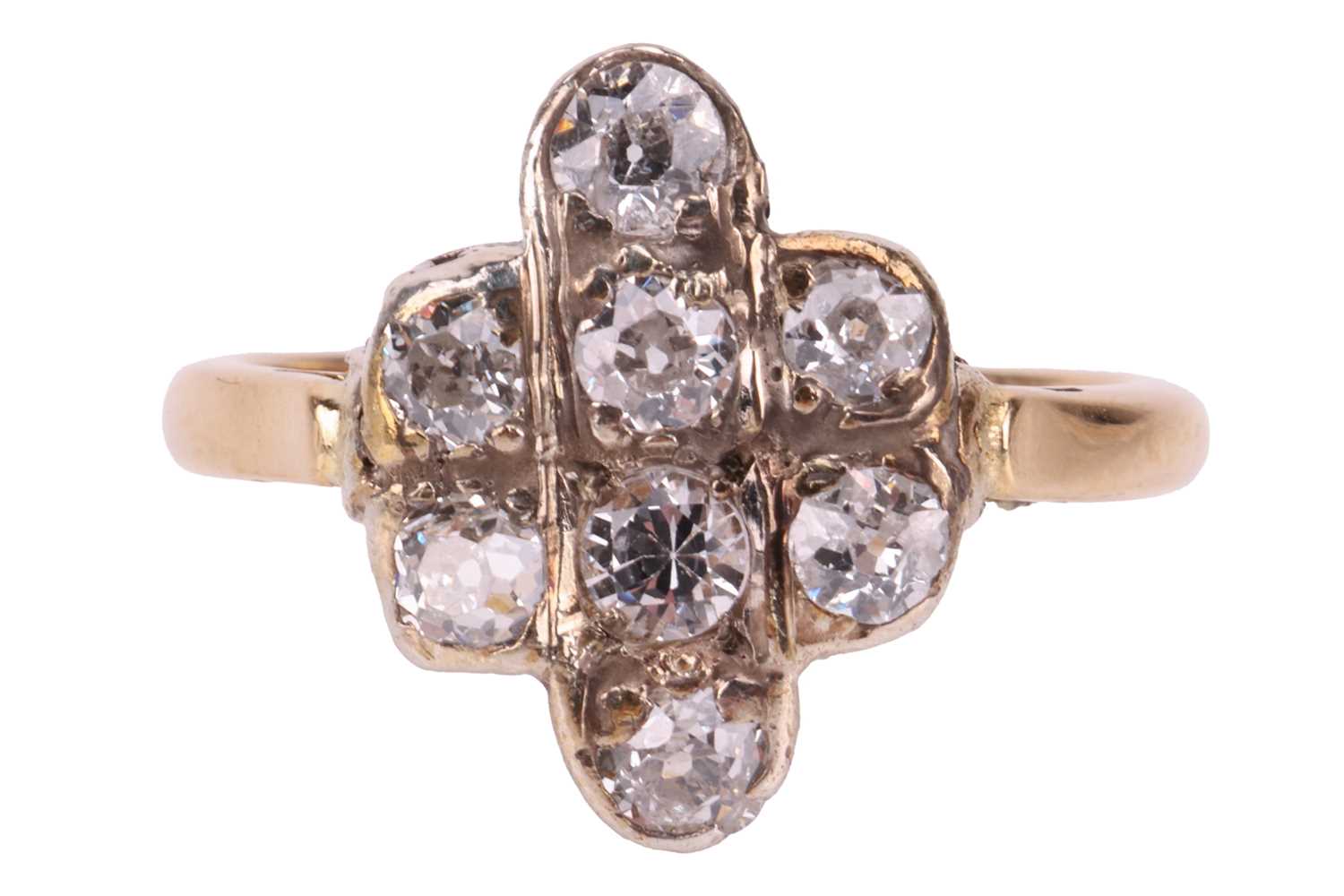 Lot 187 - A diamond-set dress ring, the plaque-style...