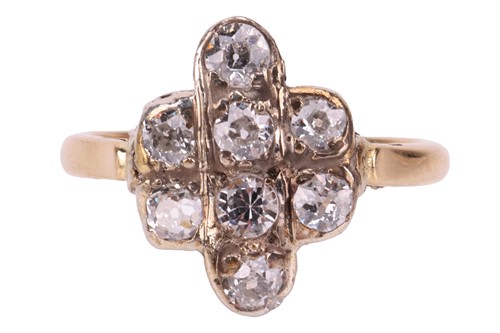 Lot 187 - A diamond-set dress ring, the plaque-style...