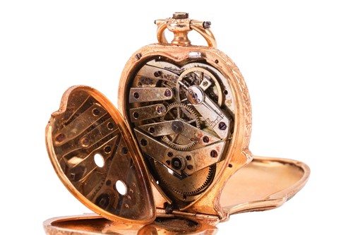 Lot 324 - A Swiss enamel pendant watch the engraved...