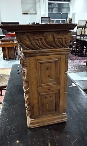 Lot 94 - A 16th/17th pine single-door wall cupboard,...