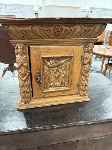 Lot 94 - A 16th/17th pine single-door wall cupboard,...