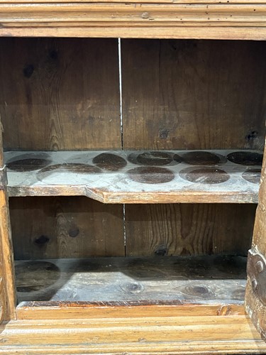 Lot 94 - A 16th/17th pine single-door wall cupboard,...