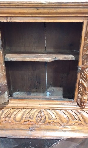 Lot 94 - A 16th/17th pine single-door wall cupboard,...