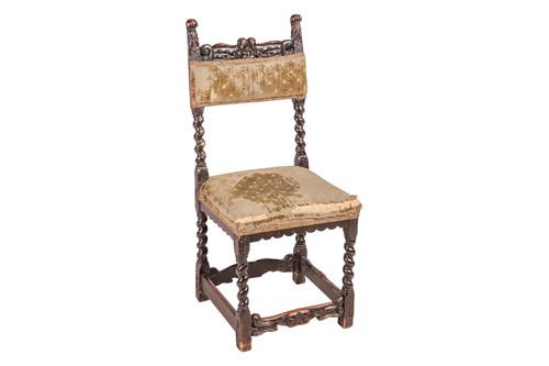 Lot 106 - A Charles I documentary walnut side chair, by...