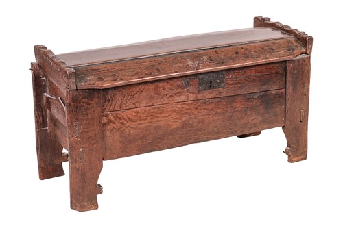 Lot A 16th-century Vernacular oak Meal Ark/Coffer,...