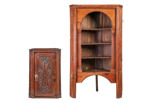 Lot 112 - An 18th-century single-door hanging corner...