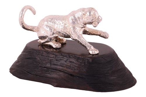 Lot 361 - A Patrick Mavros figure of a leopard on an...