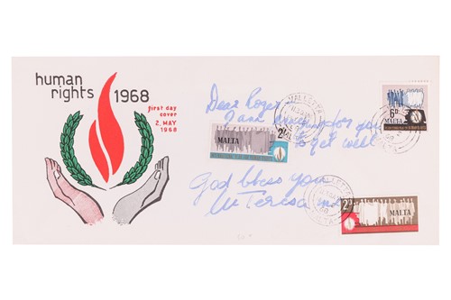 Lot 189 - Mother Theresa (1910 - 1997): Signed Human...