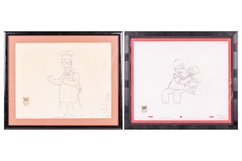 Lot 175 - The Simpsons: Two scene sketches from the...