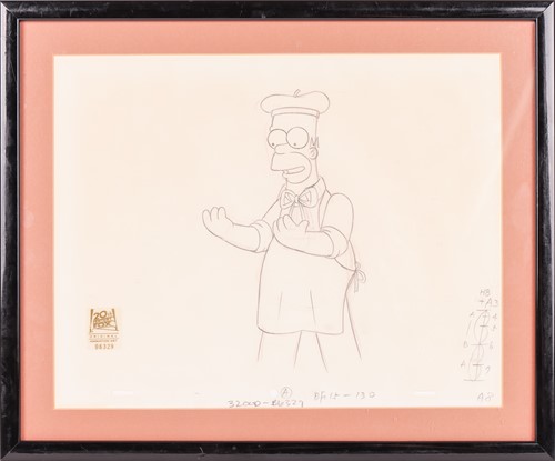Lot 175 - The Simpsons: Two scene sketches from the...