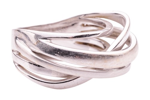 Lot 217 - A dress ring of crossover and openwork design,...