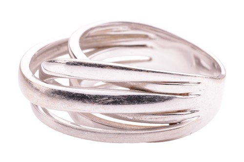 Lot 217 - A dress ring of crossover and openwork design,...