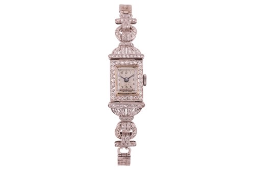 Lot 307 - An Art Deco Ladies Wristwatch Year: 1920s Case...