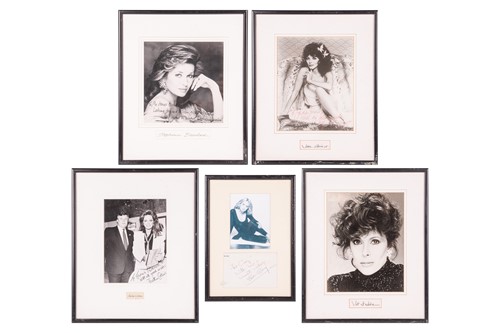 Lot 123 - Autographs: a group of five signed black and...