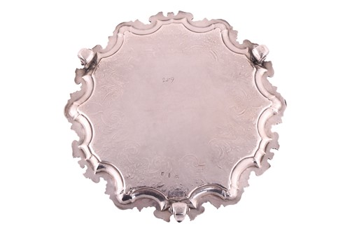 Lot 335 - A George II Irish silver salver by Robert...