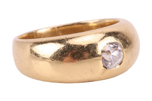 Lot 137 - A diamond-set gypsy ring, flush-set with a...