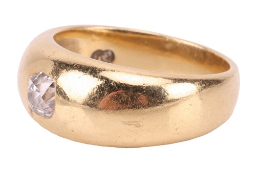 Lot 137 - A diamond-set gypsy ring, flush-set with a...