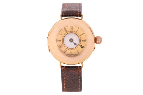 Lot 312 - A Gentleman's 14 Carat Wristwatch - Half...