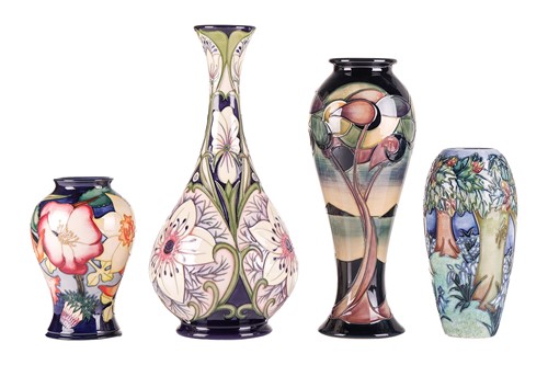 Lot Four boxed contemporary Moorcroft vases,...