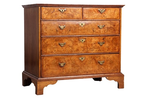 Lot 91 - George I and later field walnut chest of two...