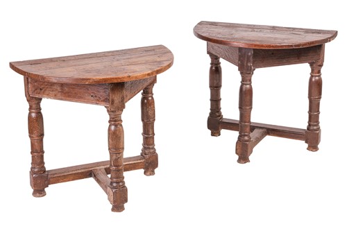 Lot 80 - A pair of 16th-century style oak credence...