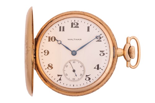 Lot 281 - A full hunter Waltham pocket watch, with...