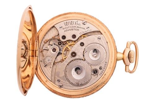 Lot 281 - A full hunter Waltham pocket watch, with...