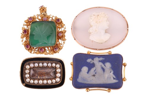 Lot A small collection of brooches; to include a...