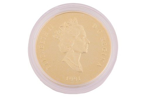 Lot 82 - Royal Canadian Mint, 1991 $100 1/4ozt fine...