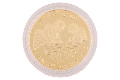 Lot 81 - Royal Canadian Mint, 1990 $100 1/4ozt fine...