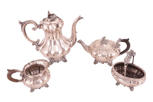 Lot 316 - A Dutch matched four-piece tea service; the...