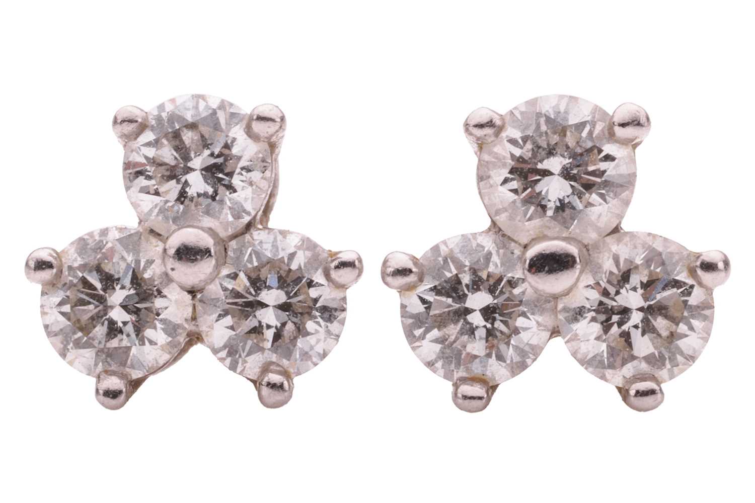 Lot 43 - Tiffany & Co. - a pair of diamond cluster...