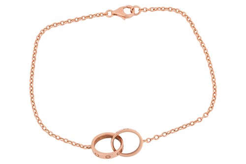 Lot Cartier- a 'LOVE' chain bracelet in 18ct rose...