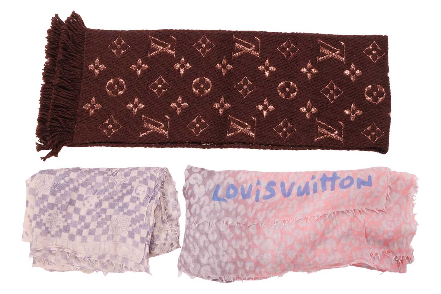 Lot 9 - Louis Vuitton – Three scarves; One Etole...