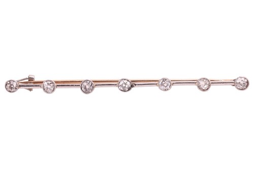 Lot 66 - An early 20th century diamond-set bar brooch,...