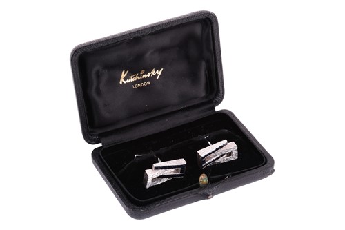Lot 45 - Kutchinsky - a pair of cufflinks set with...