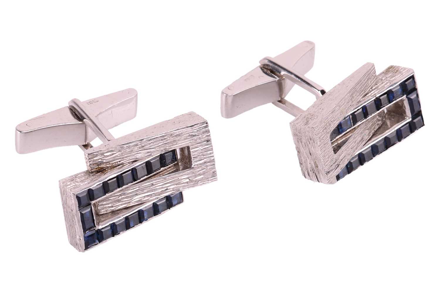 Lot 45 - Kutchinsky - a pair of cufflinks set with...