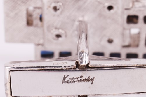 Lot 45 - Kutchinsky - a pair of cufflinks set with...