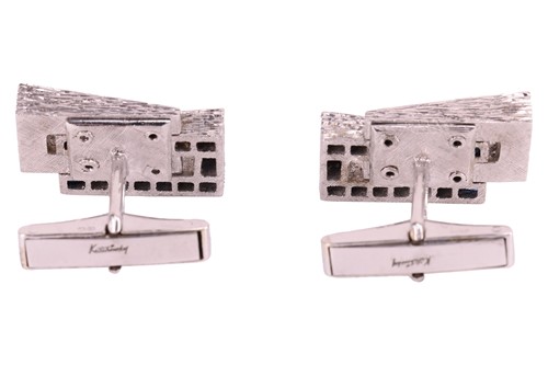Lot 45 - Kutchinsky - a pair of cufflinks set with...