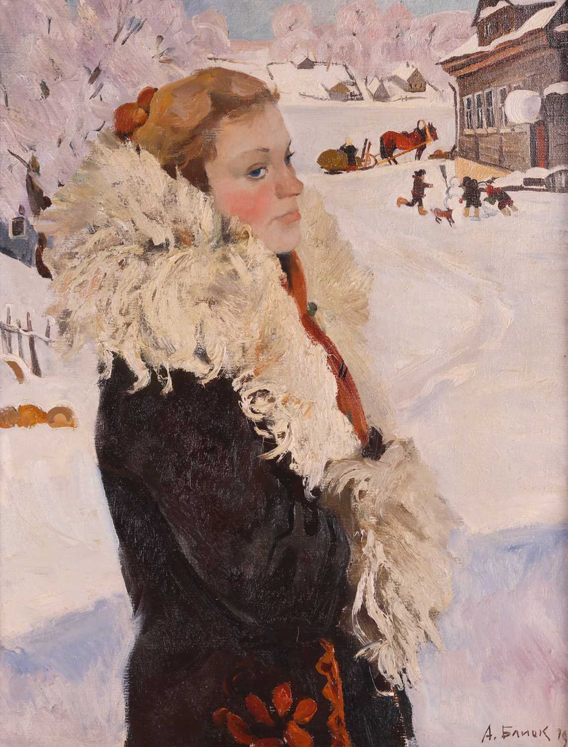 Lot 20 - Andrei Bliok (Russian b.1946) Half-length...