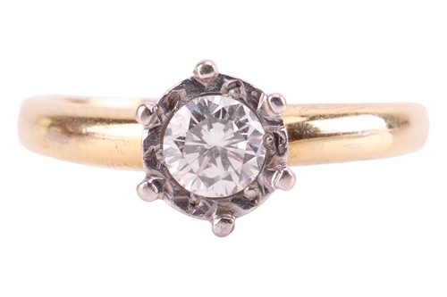 Lot 22 - A diamond solitaire ring in 18ct gold,...