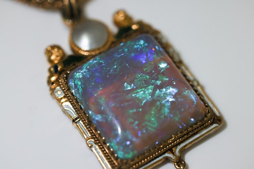 Lot 220 - A late Victorian opal, pearl and enamel...