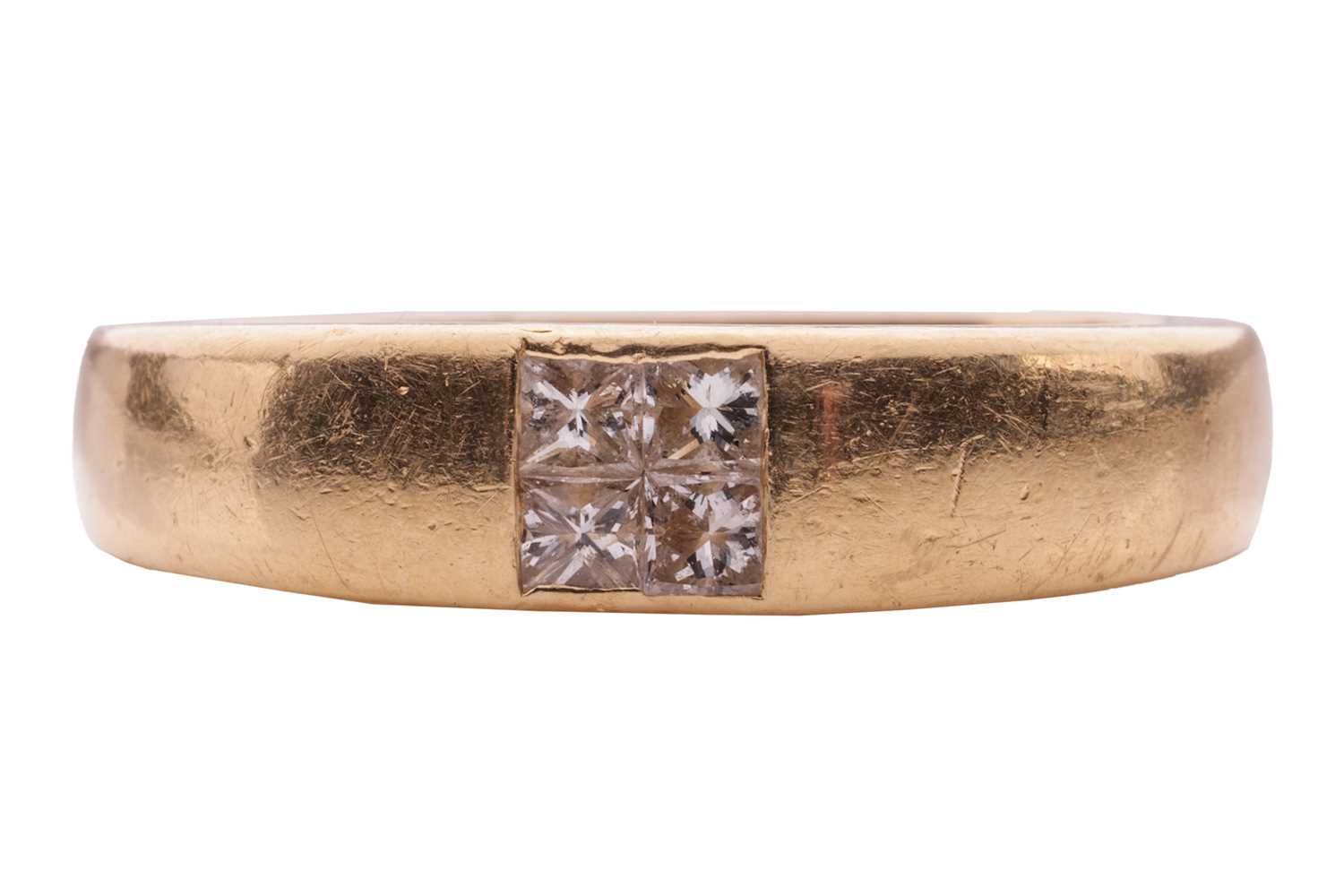 Lot 58 - A gentleman’s diamond set band ring, estimated...