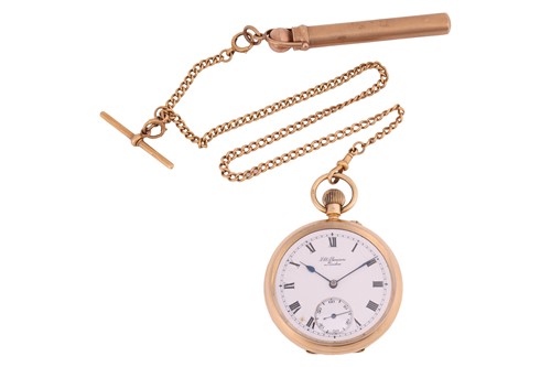 Lot 289 - An 18ct gold J.W Benson open-face pocket watch,...