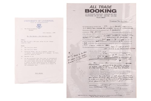 Lot The Smiths: the original live booking contract...