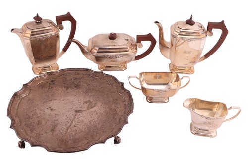 Lot 312 - A five-piece silver tea and coffee set, of...