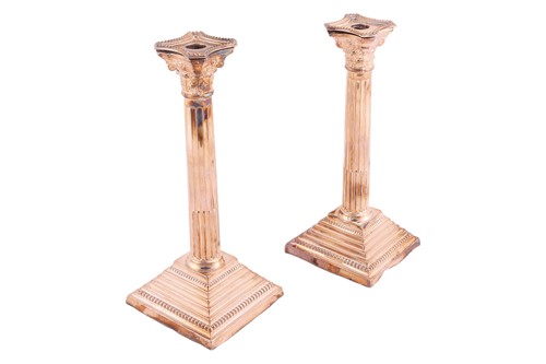 Lot 326 - A pair of silver Corinthian column...