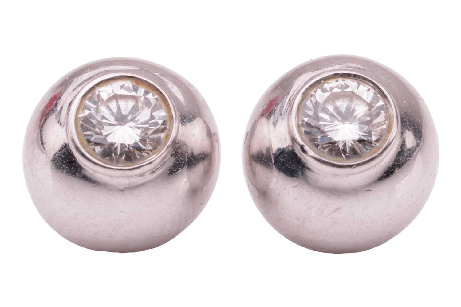 Lot 172 - Cartier - a pair of 'Perles de Diamants' stud...