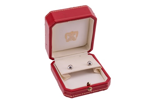Lot 172 - Cartier - a pair of 'Perles de Diamants' stud...